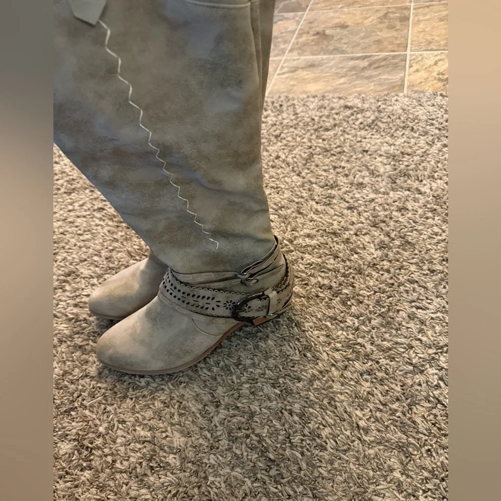 Source Unknown Gray Over the Knee Boots